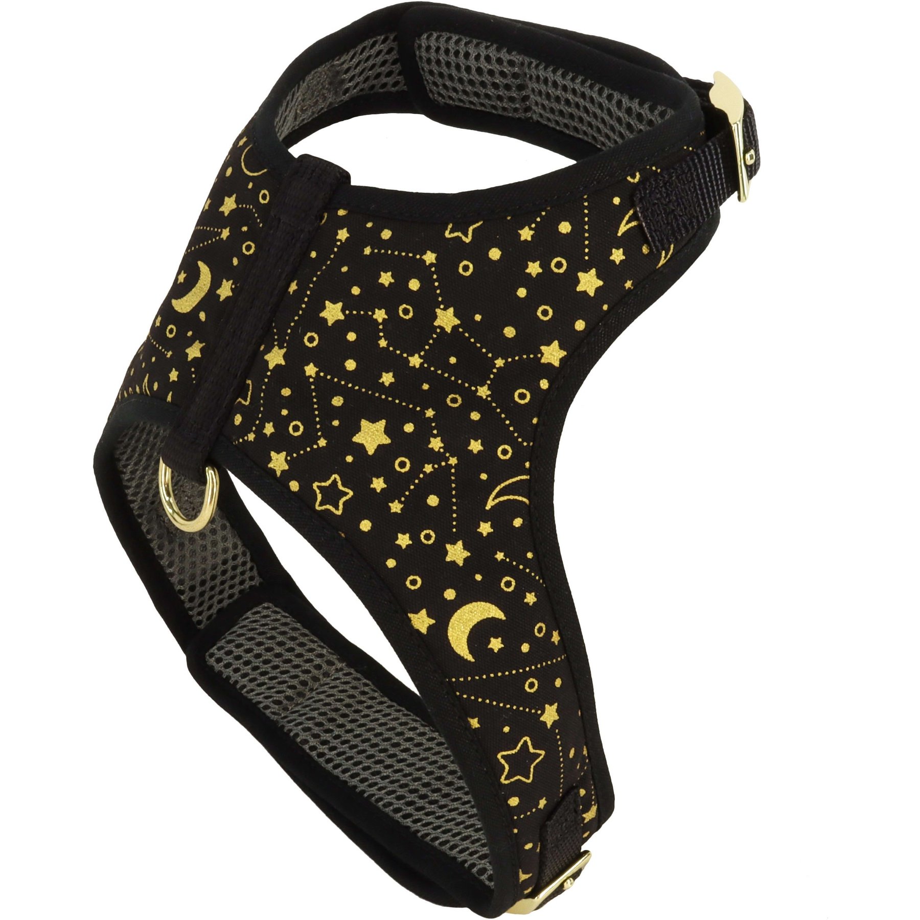 Accent Fashion Metallic Adjustable Dog Harness, Bright Black Galaxy, Small: 16-20-in chest
