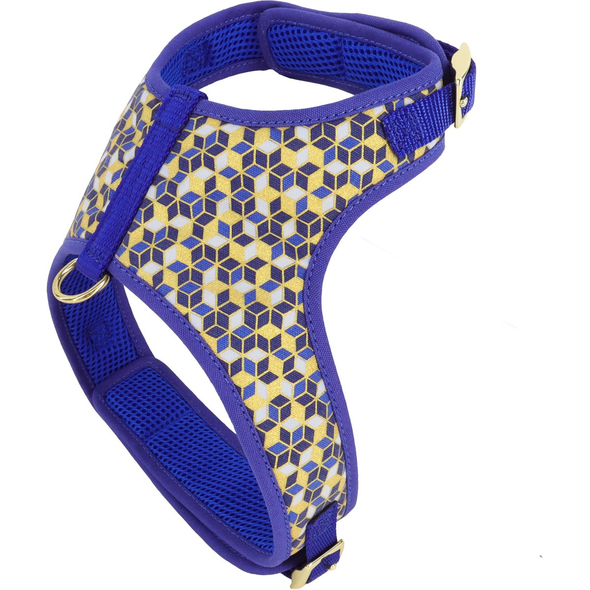 Accent Fashion Metallic Adjustable Dog Harness, Classic Blue Diamonds, Small: 16-20-in chest