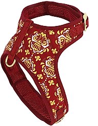Accent Fashion Metallic Adjustable Dog Harness, Royal Burgundy Crowns, X-Small: 14-16-in chest