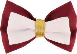 Accent Fashion Metallic Dog Collar Embellishment, Burgundy Bow