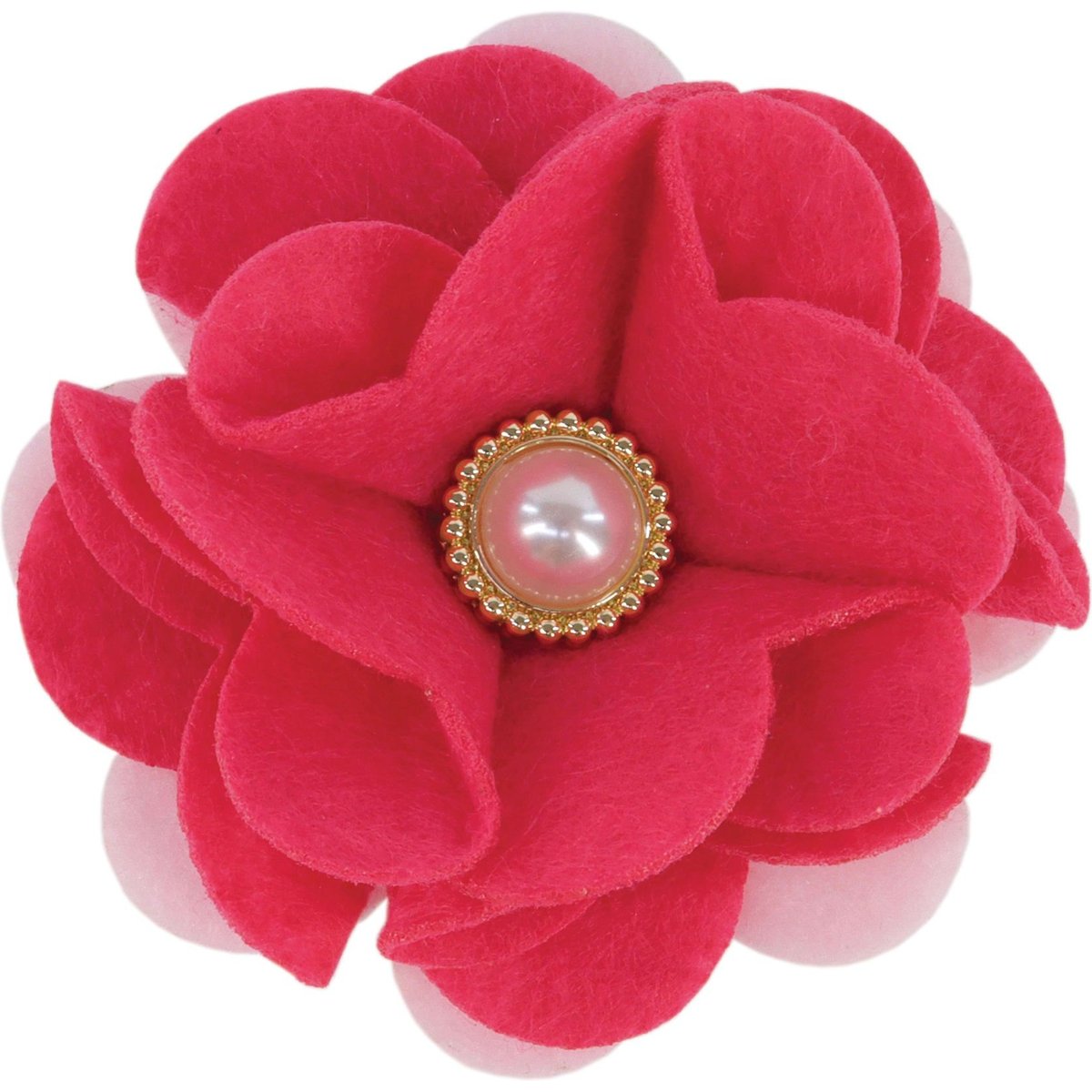 Accent Fashion Metallic Dog Collar Embellishment, Pink Flower