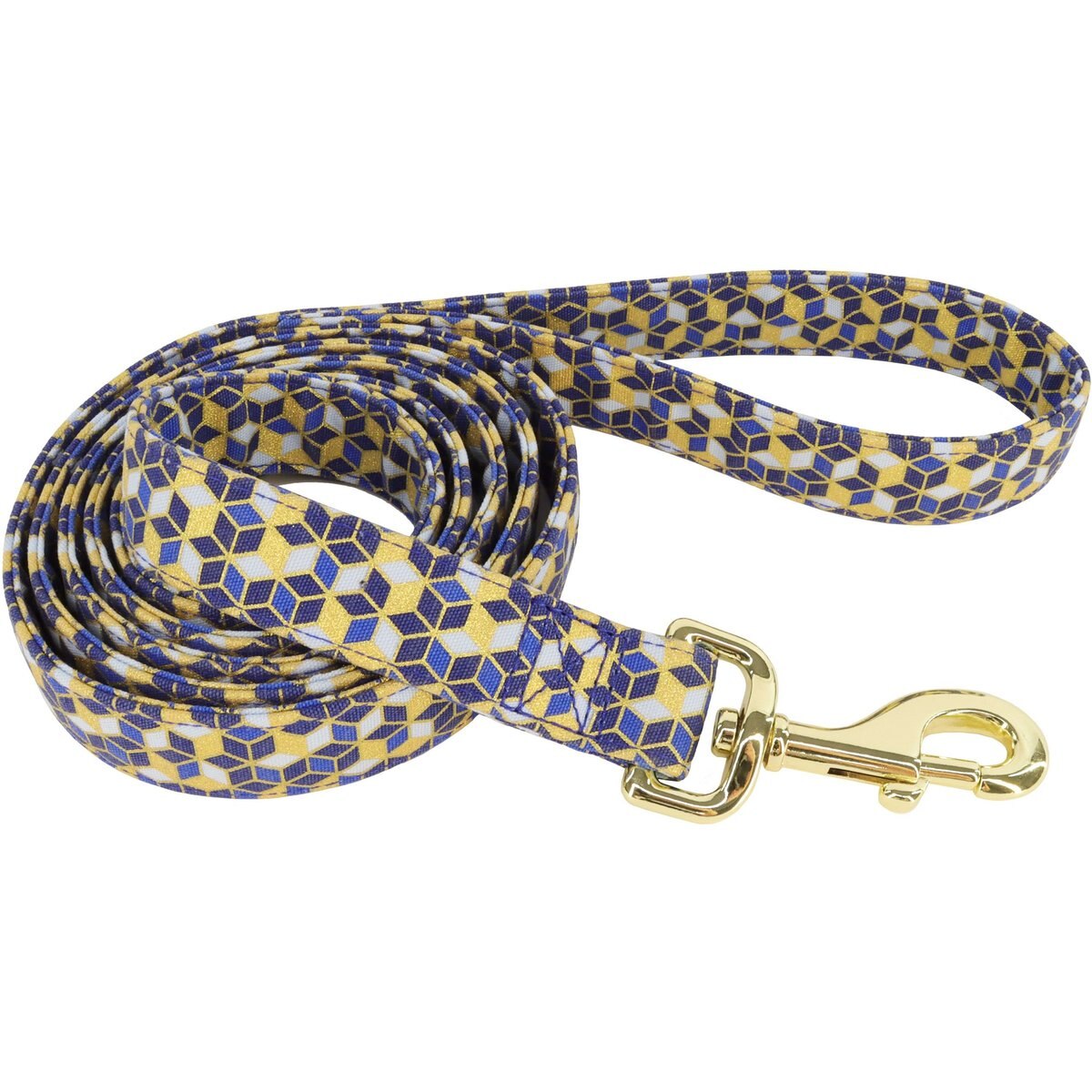 Accent Fashion Metallic Dog Leash, Delicate Pink Flowers, 6-ft long, 5/8-in wide