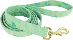 Accent Fashion Metallic Dog Leash, Graceful Green Leaves, 6-ft long, 5/8-in wide