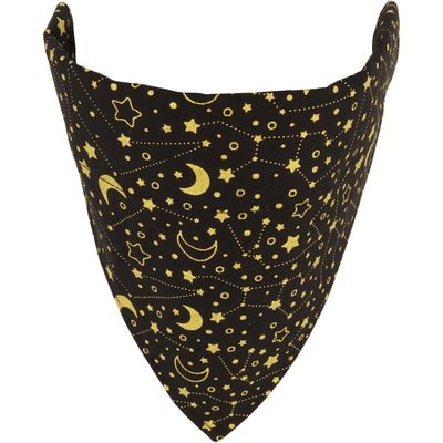 Accent Fashion Accent Fashion Metallic Over the Collar Dog Bandana, Bright Black Galaxy