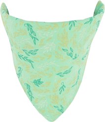 Accent Fashion Metallic Over the Collar Dog Bandana, Graceful Green Leaves