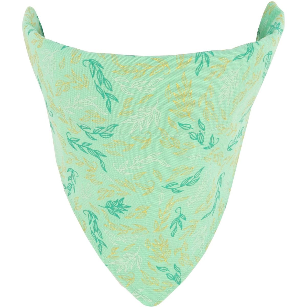 Accent Fashion Metallic Over the Collar Dog Bandana, Graceful Green Leaves