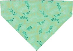 Accent Fashion Metallic Over the Collar Dog Bandana, Graceful Green Leaves slide 2 of 6