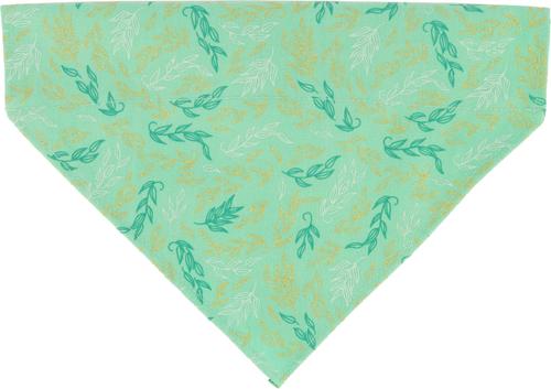 Show full view: Accent Fashion Metallic Over the Collar Dog Bandana, Graceful Green Leaves slide 2 of 7