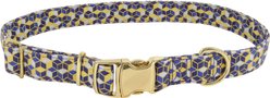 Accent Fashion Metallic Adjustable Dog Collar, Classic Blue Diamonds, 8-12-in neck, 5/8-in wide