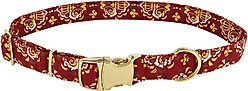Accent Fashion Metallic Adjustable Dog Collar, Royal Burgundy Crowns, 18-26-in neck, 1-in wide