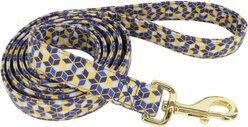 Accent Fashion Metallic Dog Leash, Delicate Pink Flowers, 6-ft long, 1-in wide