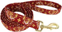 Accent Fashion Metallic Dog Leash, Royal Burgundy Crowns, 6-ft long, 1-in wide
