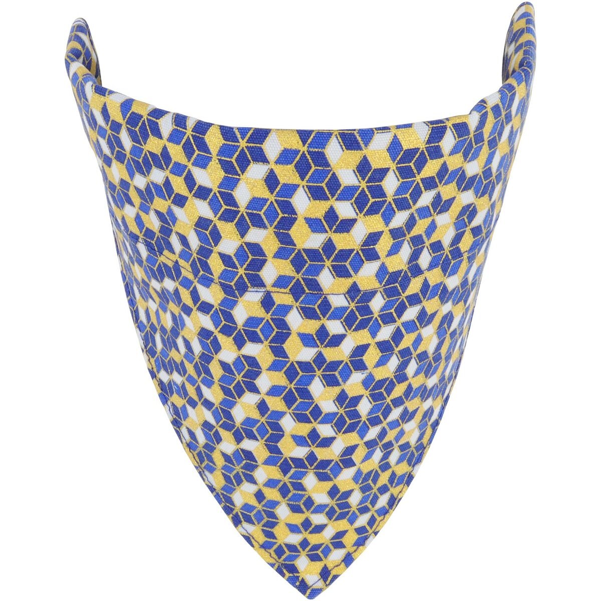 Accent Fashion Metallic Over the Collar Dog Bandana, Classic Blue Diamonds