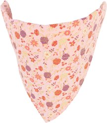 Accent Fashion Metallic Over the Collar Dog Bandana, Delicate Pink Flowers