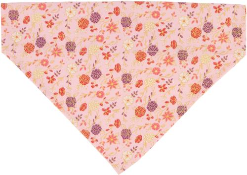 Show full view: Accent Fashion Metallic Over the Collar Dog Bandana, Delicate Pink Flowers slide 2 of 7
