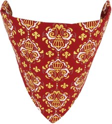 Accent Fashion Metallic Over the Collar Dog Bandana, Royal Burgundy Crowns