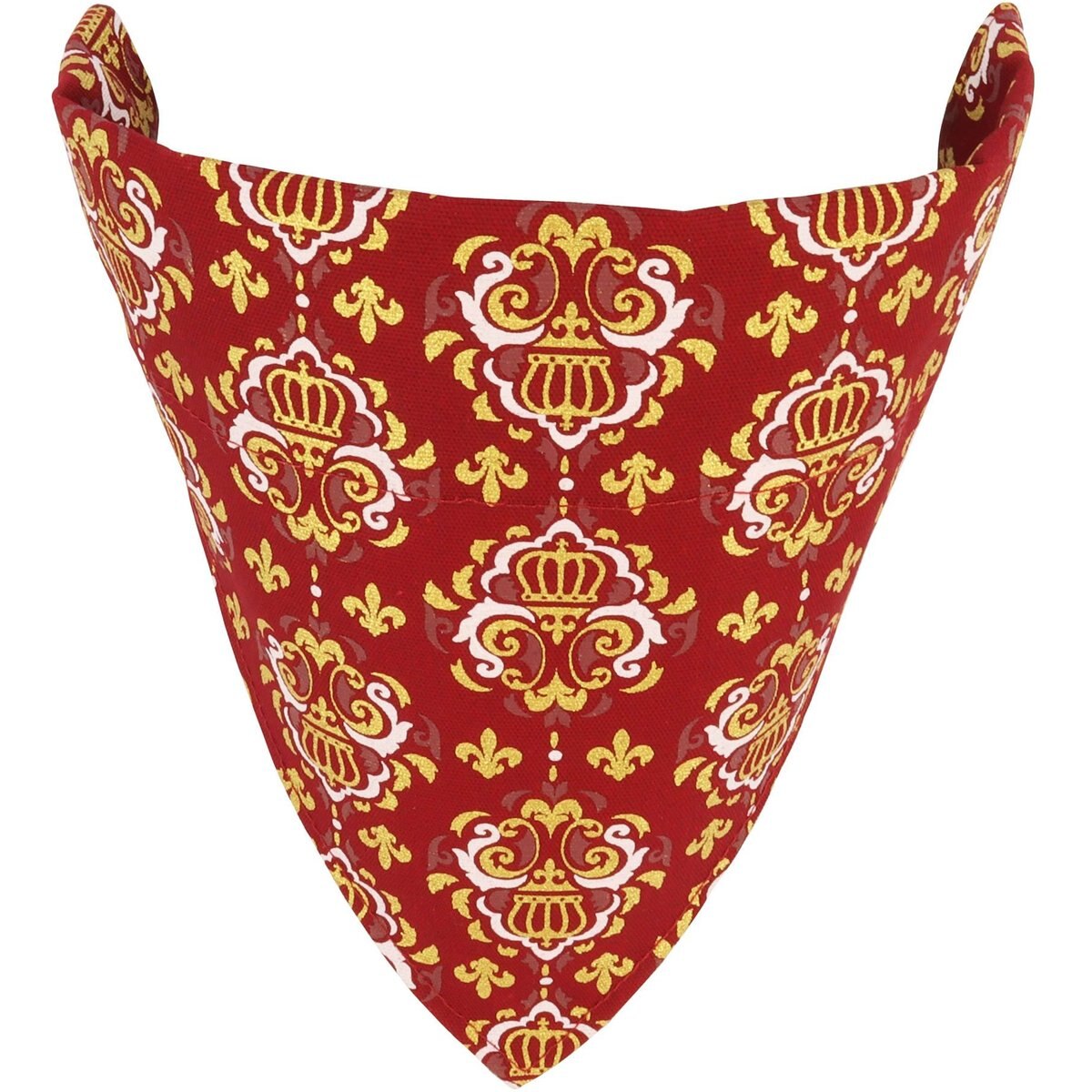 Accent Fashion Metallic Over the Collar Dog Bandana, Royal Burgundy Crowns