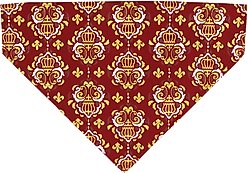 Accent Fashion Metallic Over the Collar Dog Bandana, Royal Burgundy Crowns slide 2 of 2