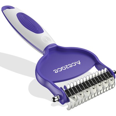 ACE2ACE ACE2ACE Deshedding Dog & Cat Brush, Blue