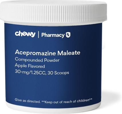 Show full view: Acepromazine Maleate Compounded Powder Apple Flavored for Horses, 30-mg/1.25CC, 30 Scoop slide 1 of 6