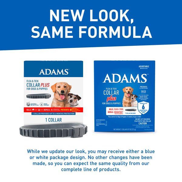Adams Flea & Tick Collar Plus for Dogs & Puppies