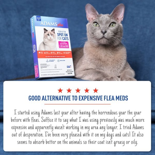 Adams Plus Flea & Tick Spot Treatment for Cats over 5 lbs