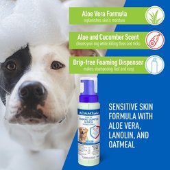 Adams Plus Flea & Tick Sensitive Skin Foaming Dog Shampoo, 10-fl oz bottle slide 2 of 8