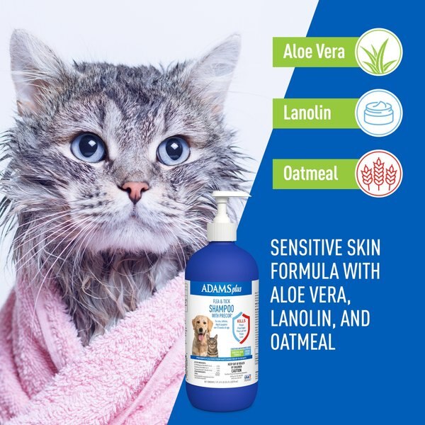 View of ADAMS Plus Flea & Tick Shampoo Sensitive Skin for Cats & Dogs, 24-fl oz ...