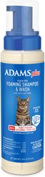 Adams Plus Sensitive Skin Formula Flea & Tick Foaming Cat Shampoo, 10-fl oz bottle
