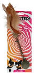 Addicted Stick Madnip Natural Wood Cat Toy with Ball & Feathers