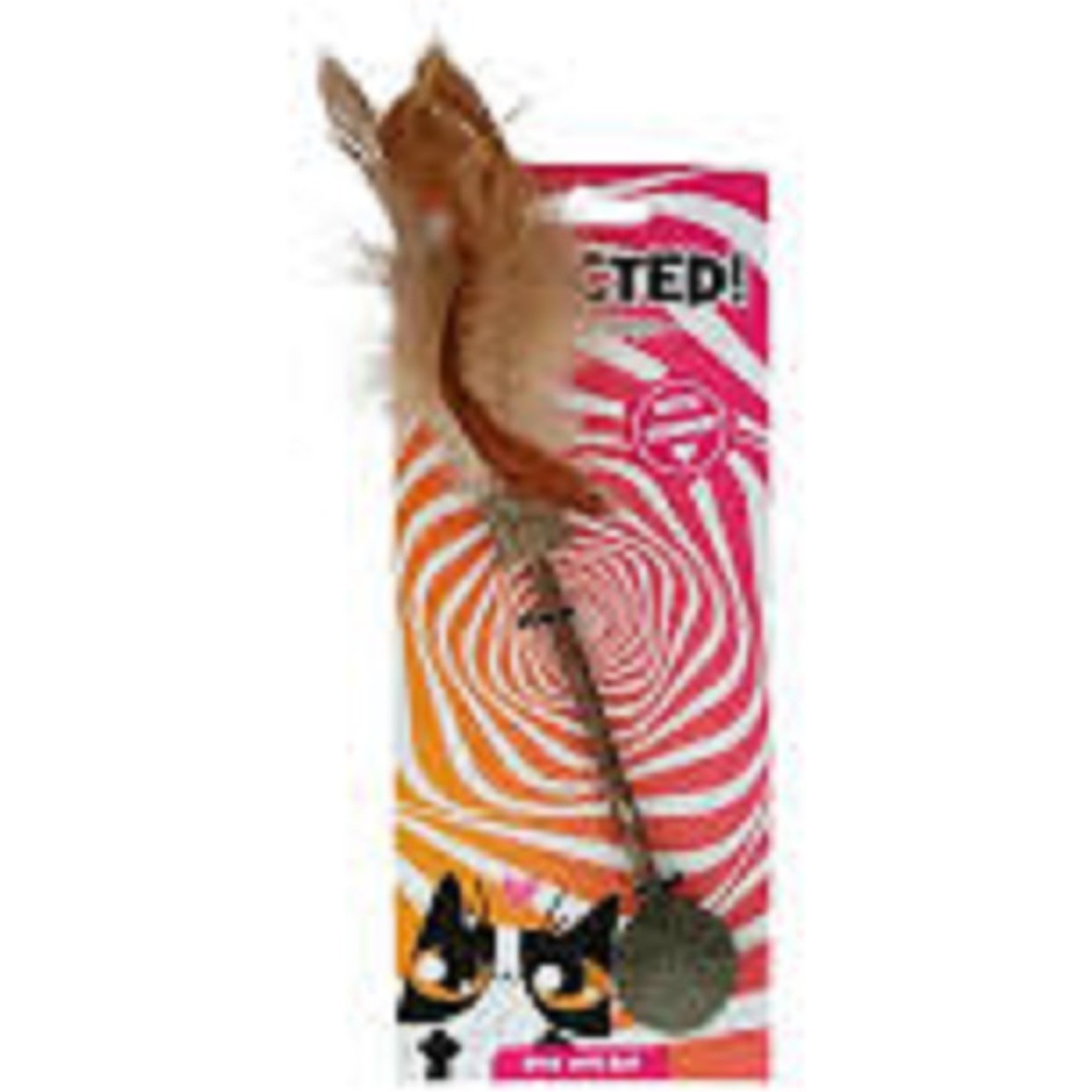 Addicted Stick Madnip Natural Wood Cat Toy with Ball & Feathers