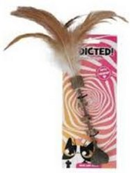 Addicted Stick Madnip Natural Wood Cat Toy with Heart & Feathers
