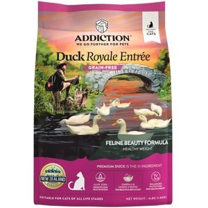 Addiction Grain-Free Duck Royale Skin & Coat Health Dry Cat Food, 4-lb bag