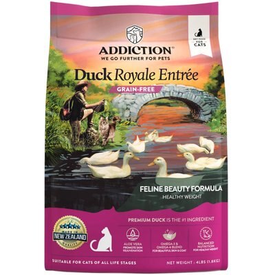 Addiction Addiction Grain-Free Duck Royale Skin & Coat Health Dry Cat Food, 4-lb bag