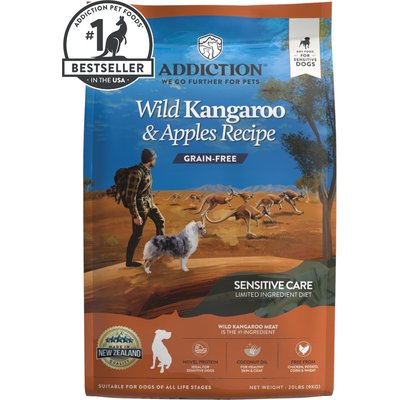 Addiction Addiction Grain-Free Wild Kangaroo & Apples Limited Ingredient Allergy-Friendly Dry Dog Food, 20-lb bag