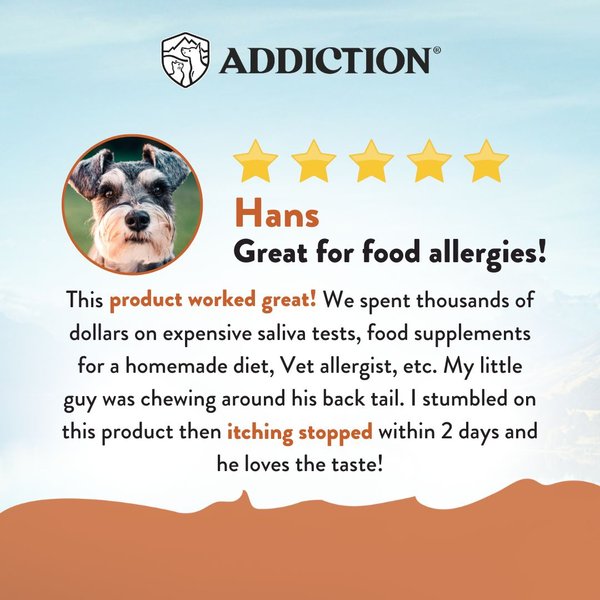 Show full view: Addiction Grain-Free Wild Kangaroo & Apples Limited Ingredient Allergy-Friendly Dry Dog Food, 4-lb bag, bundle of 4 slide 7 of 11