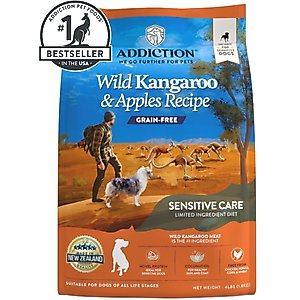 Addiction Grain-Free Wild Kangaroo & Apples Limited Ingredient Allergy-Friendly Dry Dog Food, 4-lb bag