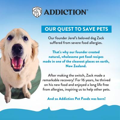 Show full view: Addiction Grain-Free Salmon Bleu Skin & Coat Health Dry Dog Food, 20-lb bag slide 10 of 11