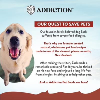 Show full view: Addiction Grain-Free Viva La Venison Limited Ingredient Diet Dry Dog Food, 20-lb bag slide 10 of 12