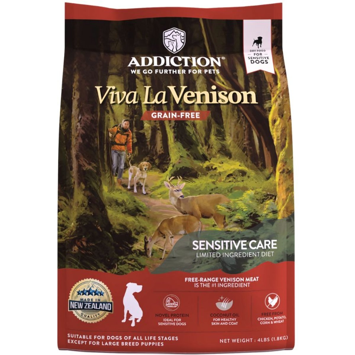 Addiction Viva La Venison Dry Dog Food, 4-lb bag