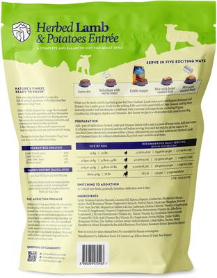 Show full view: Addiction Herbed Lamb & Potatoes Raw Dehydrated Dog Food, 2-lb box slide 3 of 12