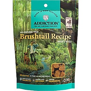 Addiction Meaty Bites Brushtail Grain-Free Dog Treats, 4-oz bag