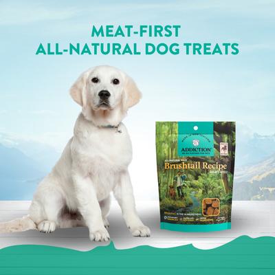 Show full view: Addiction Meaty Bites Brushtail Grain-Free Dog Treats, 4-oz bag slide 3 of 12
