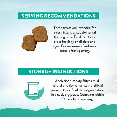 Show full view: Addiction Meaty Bites Brushtail Grain-Free Dog Treats, 4-oz bag slide 8 of 12
