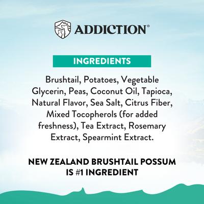 Show full view: Addiction Meaty Bites Brushtail Grain-Free Dog Treats, 4-oz bag slide 6 of 12