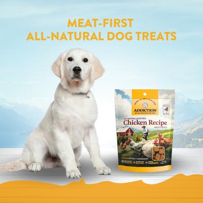 Show full view: Addiction Meaty Bites Chicken Grain-Free Dog Treats, 4-oz bag slide 3 of 11