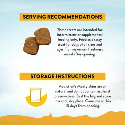 Show full view: Addiction Meaty Bites Chicken Grain-Free Dog Treats, 4-oz bag slide 8 of 11