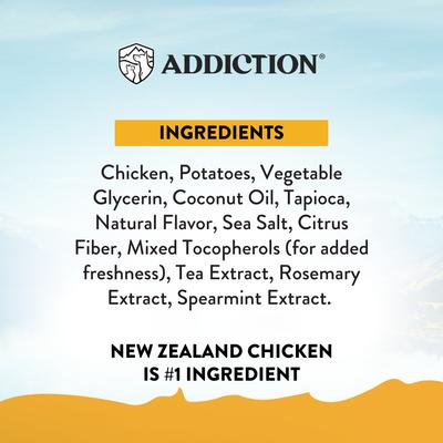 Show full view: Addiction Meaty Bites Chicken Grain-Free Dog Treats, 4-oz bag slide 6 of 11