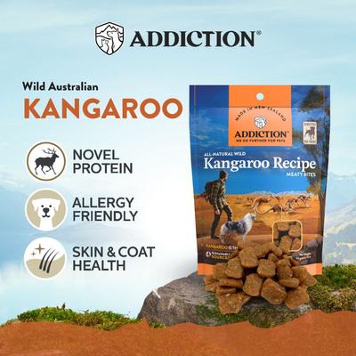 Show full view: Addiction Meaty Bites Kangaroo Limited Ingredient Grain-Free Allergy-Friendly Soft Dog Treats, 4-oz bag slide 4 of 11