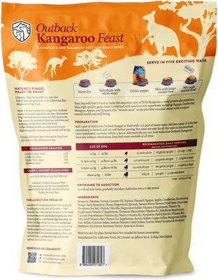 Show full view: Addiction Grain-Free Outback Kangaroo Feast Limited Ingredient Allergy-Friendly Air-dried Dog Food, 2-lb box slide 3 of 12